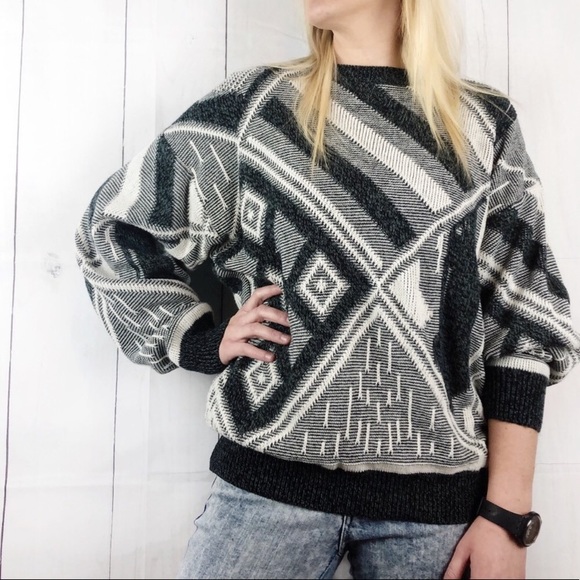 Vintage C C Sport Acrylic Pull Over Sweater Gray - Picture 2 of 6